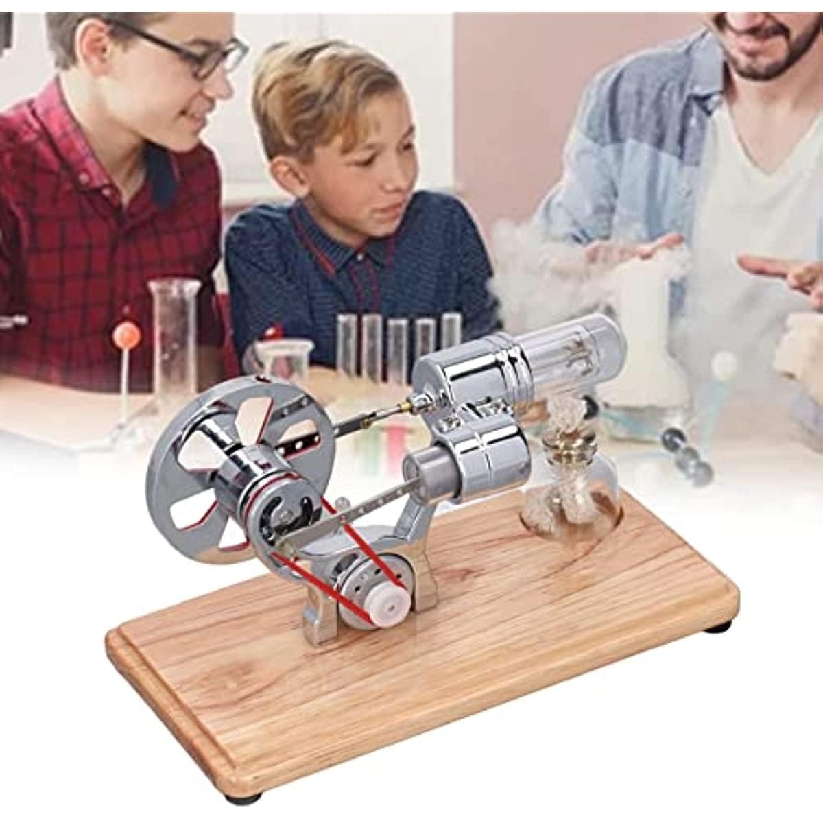 Kit Modello Motore Stirling, Lega di Zinco Multiuso Funzionamento più Fluido Basso inquinamento Basso Rumore, Regalo per Adulti e Bambini