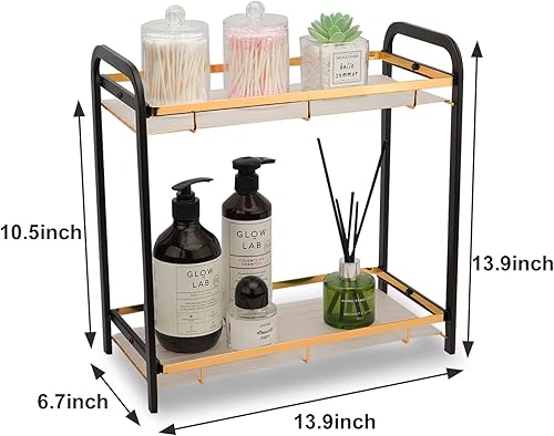 Miniatura 3 de Organizador de encimera de baño de 2 niveles, organizador de fregadero de alta calidad, estante de almacenamiento de especias de cocina,