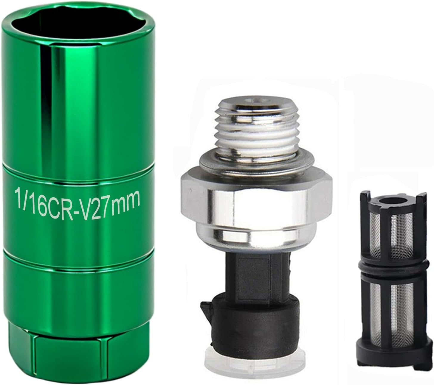 Oil Pressure Sensor 12677836 and Socket for Chevy Silverado 1500 2500 3500,Express Corvette Suburban,Avalanche,Impala,Tahoe,Trailblazer& GMC Sierra,Savana,Yukon,Envoy&Cadillac,CTS,Escalade (Green)
