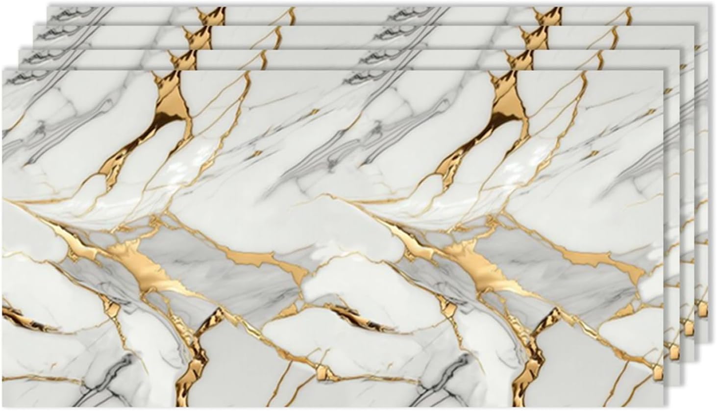 IZODEKOR 4 Pcs 24"x48" PVC Marble Wall Panels - Realistic Marble Look, 3D Wall Panels for Shower Tile and Interior Decoration - Covers 30 Square Feet - Garden Eden