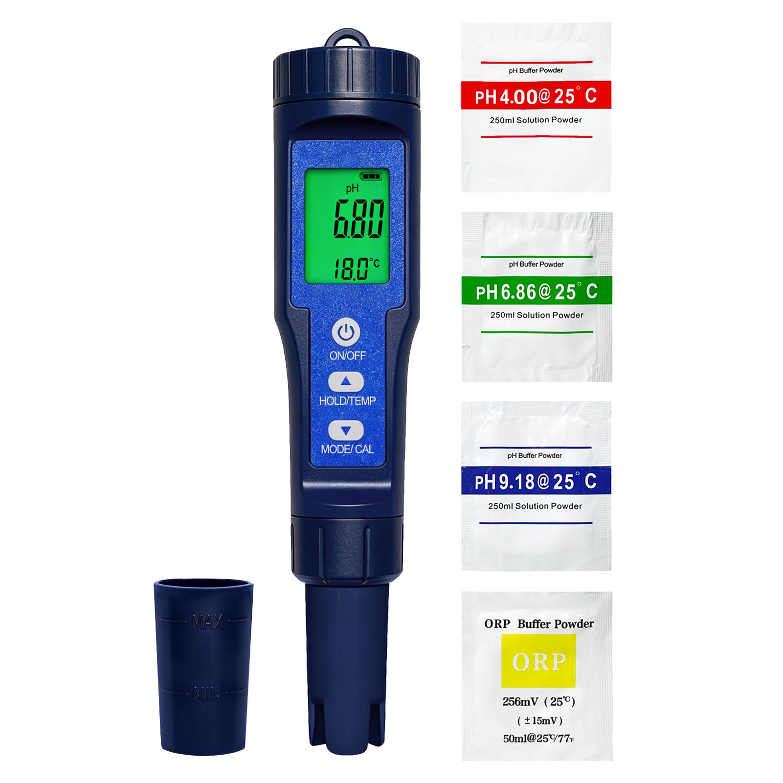 Misuratore pH Cloro Piscina 10 in 1, Tester pH TDS EC Salinità ORP S.G. H2 Resistività Cloro e Temperatura con Batteria Ricaricabile 300mAh, per Piscina, Spa, Acqua Potabile, Acquario, RO