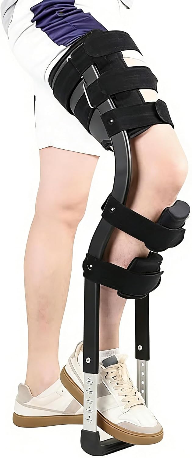 Holds 660 lbs Non Weight Bearing Hands Free Knee Crutch, Ankle Sprain Portable Lower Leg Fracture Walking Single Foot Walker