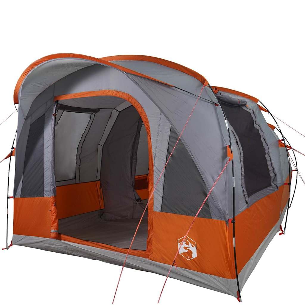 Tente Tunnel Camping 3 Personnes Gris Orange imperméable avec Double Toit, spacieuse ventilée pour randonnée et Voyage, Facile à Monter, résistante au Vent aux Insectes, 400x260x205 8. 7 kg