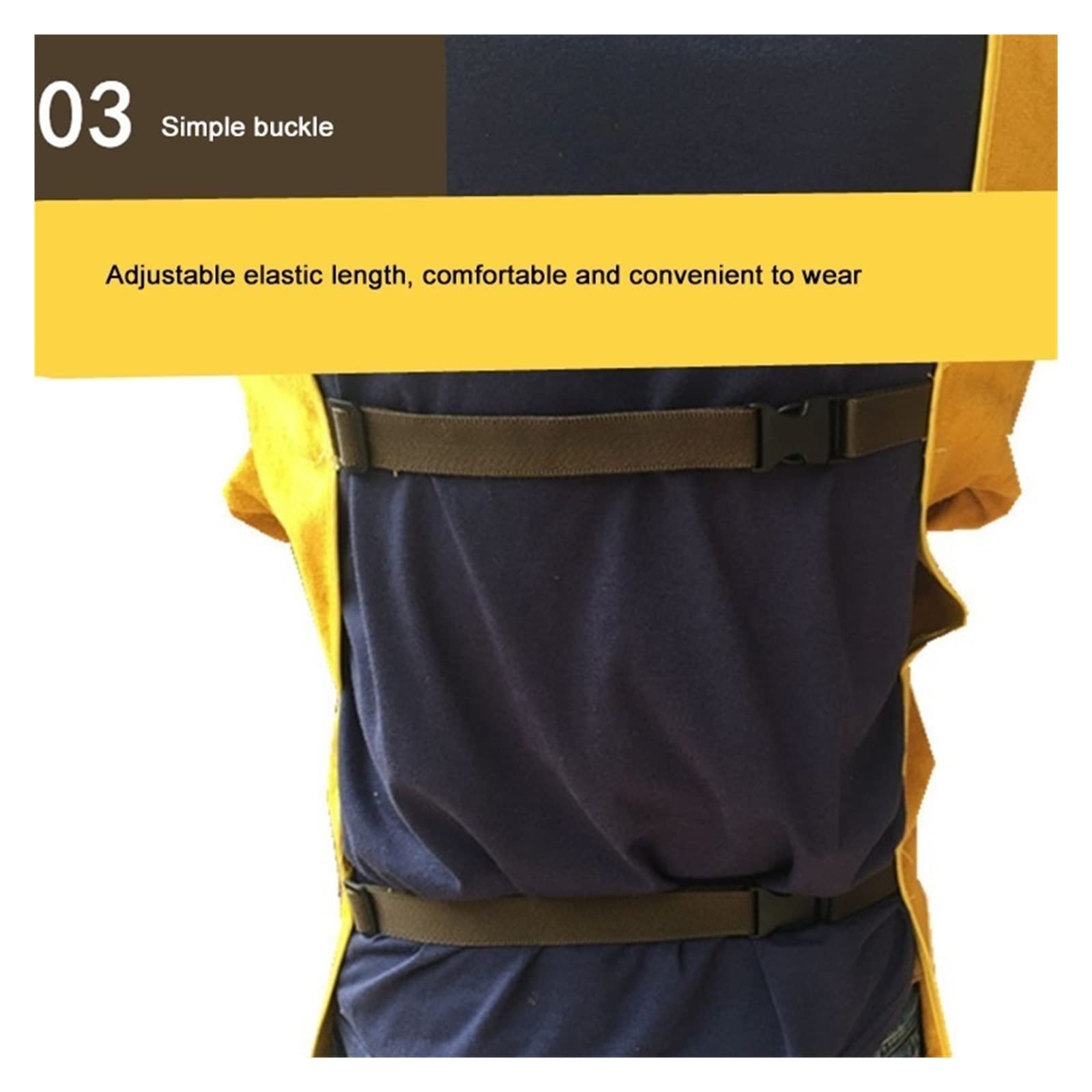 Soldador de cuero ropa soldadura llamadas soldador retardante en general siam del delantal traje protección metal líquido(Yellow stand collar,L)