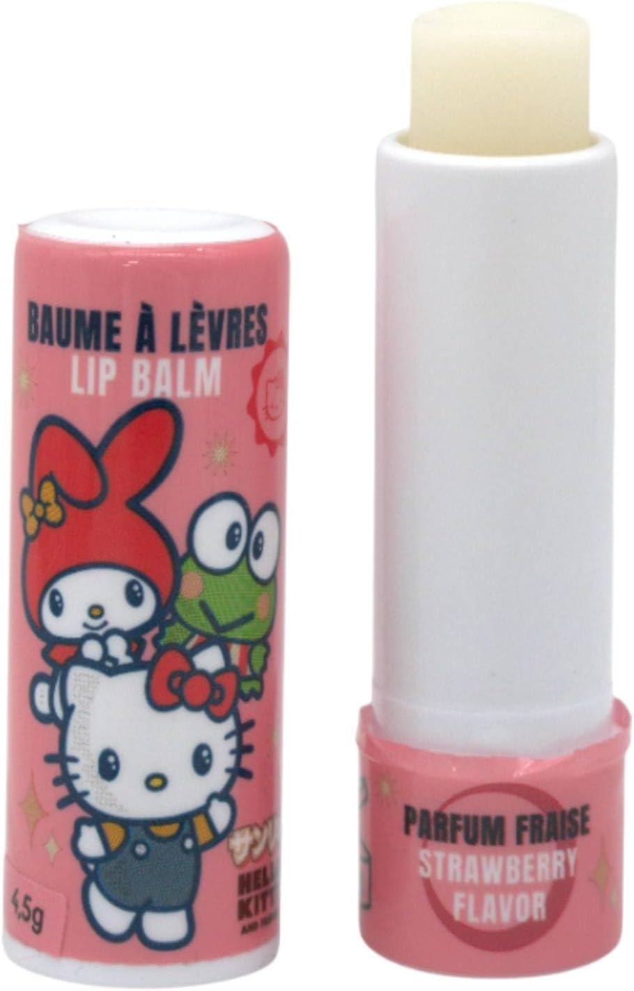 Hello Kitty & Friends Strawberry Flavour Lip Balm 4.5g – Moisturising & Hydrating for Kids & Adults | Natural, Vegan & Dermatologically Tested | 24 Hour Moisture with Castor Oil & Vitamin E | 2pc