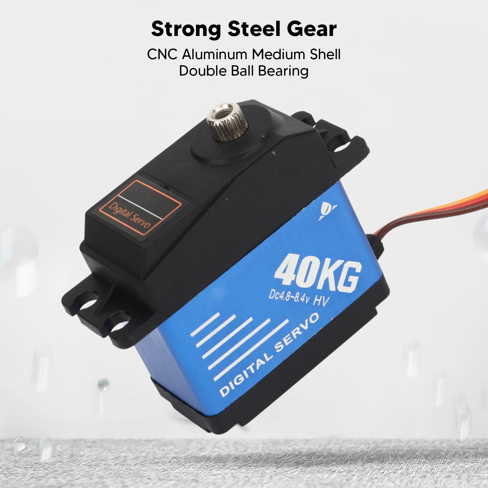 Servo de engranaje de metal resistente al agua de alto par de 40 kg para coches RC 1/10 1/8