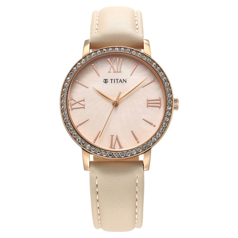 Titan Purple Style Up Quartz Analog Pink Dial Leather Strap Watch for Women-NS95236WL01 (B0CSZ4NDFJ) Amazon Price History, Amazon Price Tracker