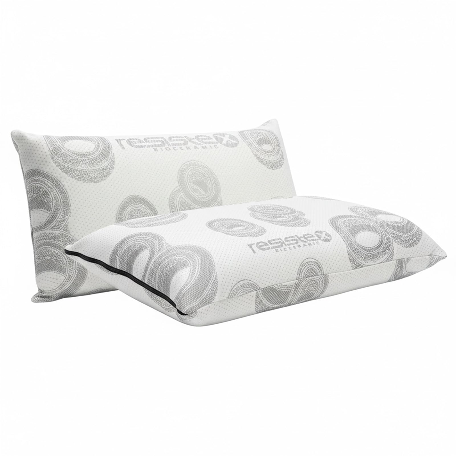 Duérmete Online – Almohada Viscoelástica con Funda BioCeramic | Núcleo Memory Foam para Alivio Cervical | Termorregulación FIR, Antialérgica y Transpirable | 2 Unidades de 75 cm