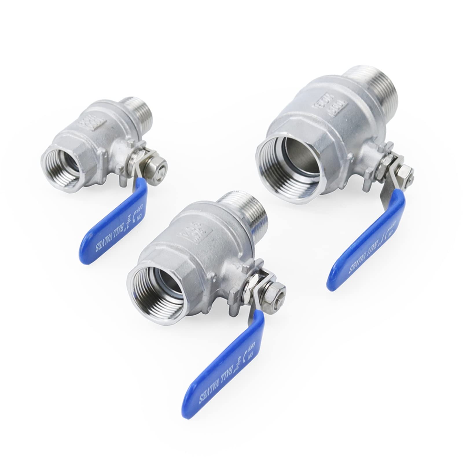 Vanne boisseau sphérique filetée mâle femelle BSP inox 304 DN20 plomberie