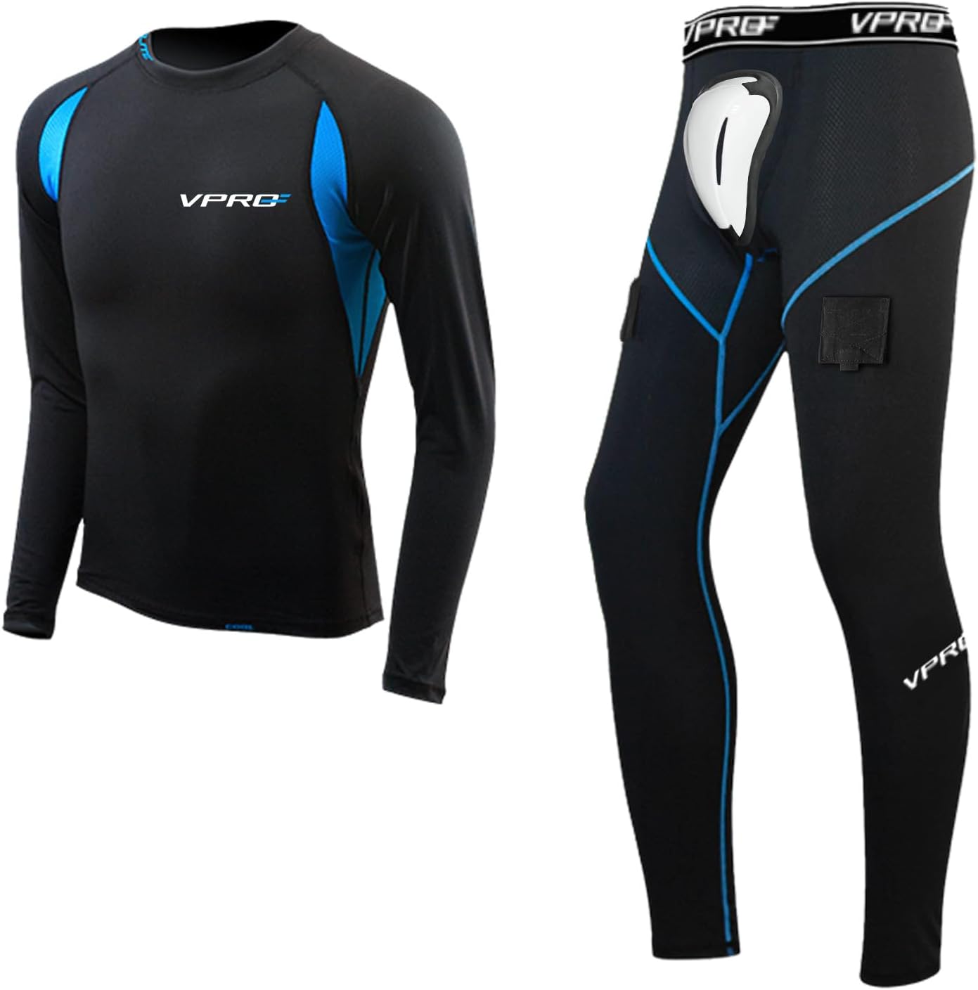 VPRO Hockey Compression Shirt Pants with Athletic Cup Sock