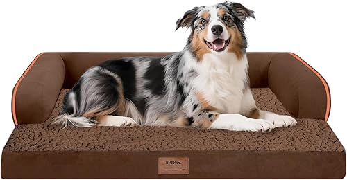 Miniatura 57 de Cama ortopédica extra grande para perros impermeable: cama de espuma viscoelástica para perros XL y extra grandes, sofá sofá, lavable con funda Azul