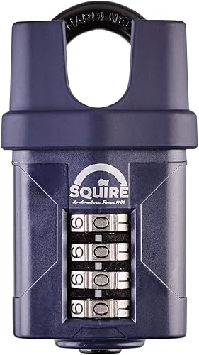 Squire Candado resistente (CP50CS)  Grillete cerrado más resistente  Candado combinado de 4 ruedas  Acero aleado para resistencia a la corrosión