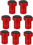 8 Pack 3/4" Bench Dogs Bench Brake, 19mm Aluminum Alloy Bench Dogs Stops with Non-Slip Pads for 19mm Dog Hole Workbench MFT Tables, Woodworking & DIY Projects (Red)