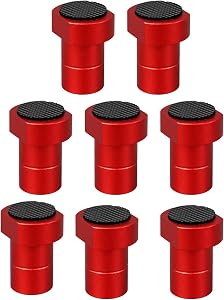 8 Pack 3/4" Bench Dogs Bench Brake, 19mm Aluminum Alloy Bench Dogs Stops with Non-Slip Pads for 19mm Dog Hole Workbench MFT Tables, Woodworking & DIY Projects (Red)