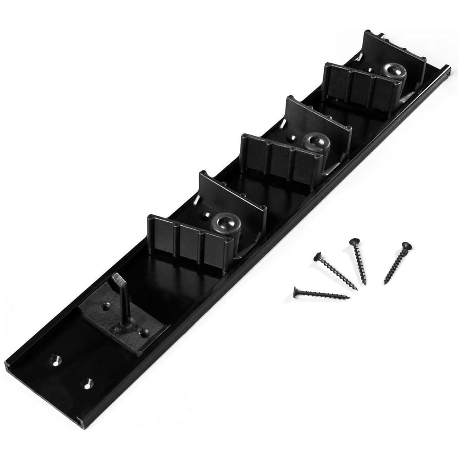 Carlisle FoodService Products CFS 4073100 Roll 'N Grip Mop, Broom and Tool Holder/Storage System, 3 Positions + 1 Hook (Case of 12)