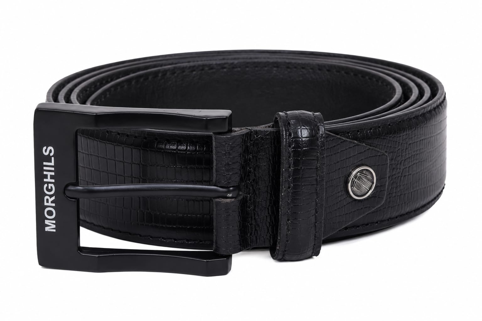 Buy MORGHILS Men's Premium Leather Belt with Lizard Texture