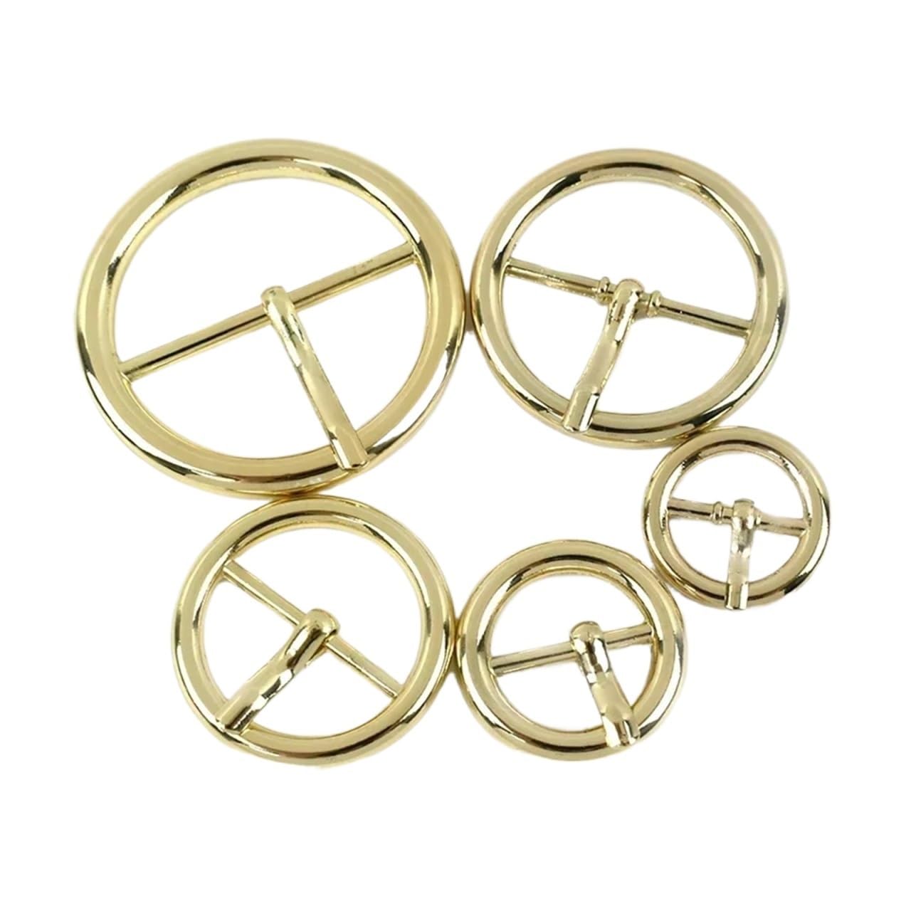 PVUVTNAHW 10Pcs 15-38mm Webbing Strap Metal Pin Buckle Collar Adjuster Hook Round Shoes Clasp Clothing Belt Buckles(LightGold,38mm)