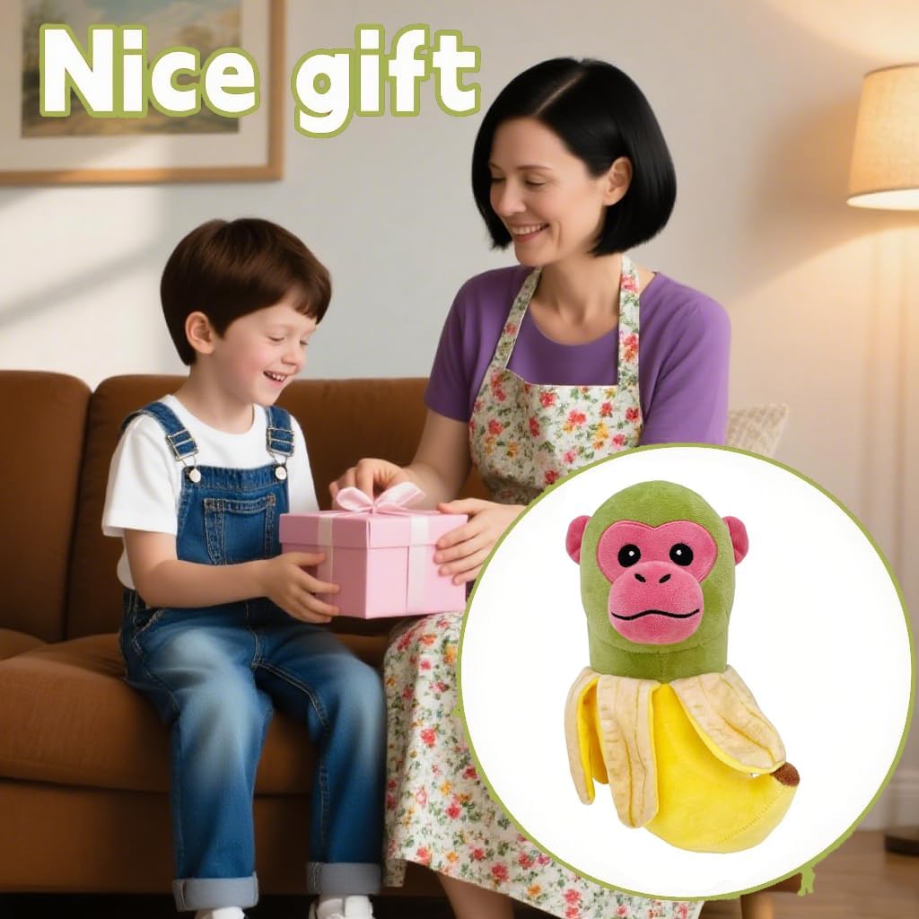 Italian,Tung Tung Tung Sahur Plushies Toy 13inch for Fans Gift, Soft Stuffed Animal Pillow for Home Kids' Bedroom Decor, Birthday Christmas Choice for Boys Girls(Banana Monkey)