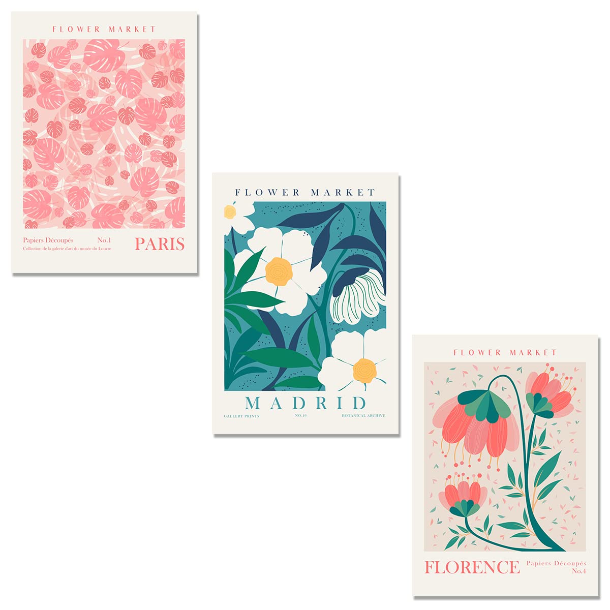 WIZZARTPRINTS Home Decor wall Posters SET OF 3 Art Prints for room decoration | A4 Size Photo collage kit Decor | Multicolor & eye-catchy Prints (9 X 12 Inch)