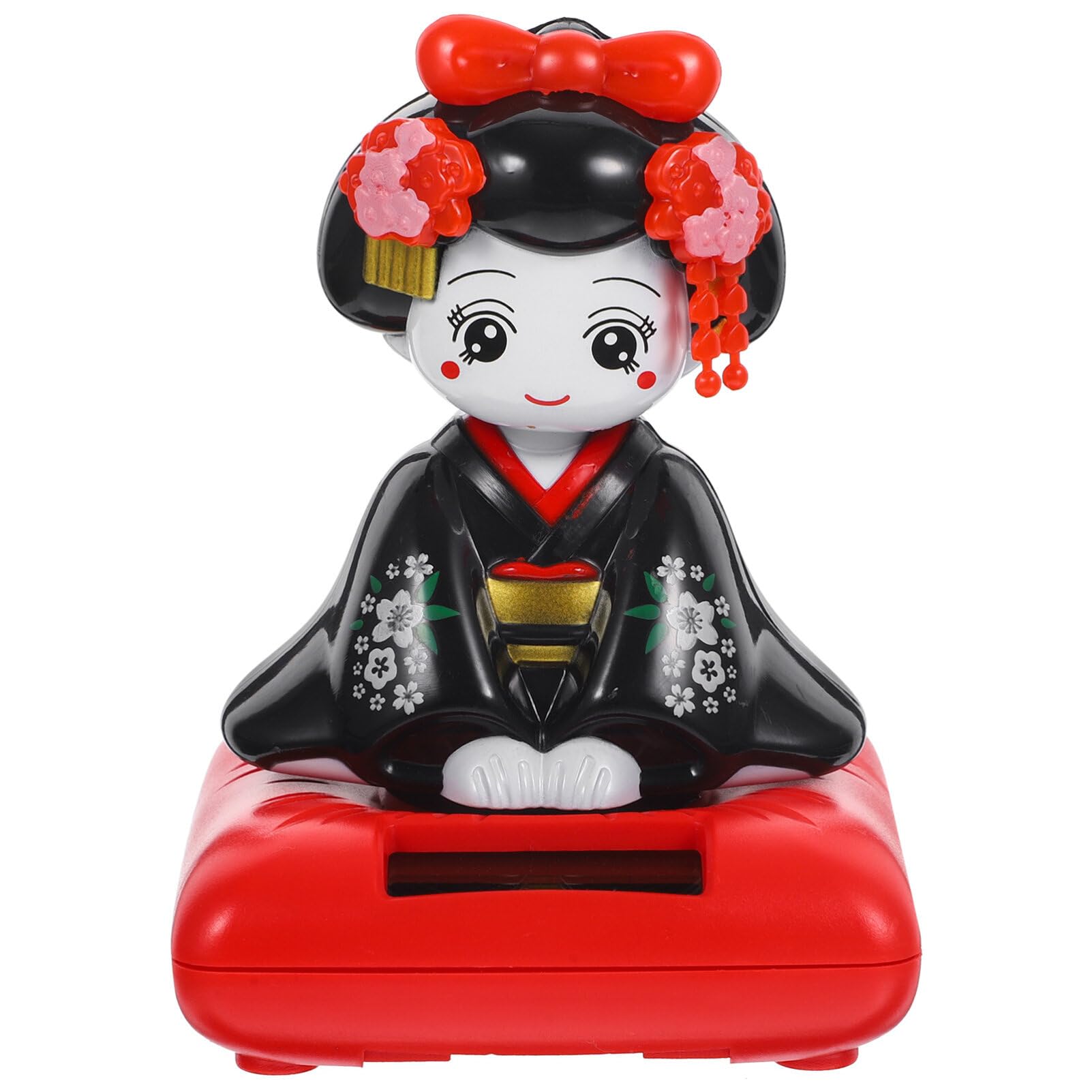 Poupée Solaire Kimono Hocheur De Tête - Décoration De Voiture, Bureau Ou Maison - 7,7x7,7x10 Cm