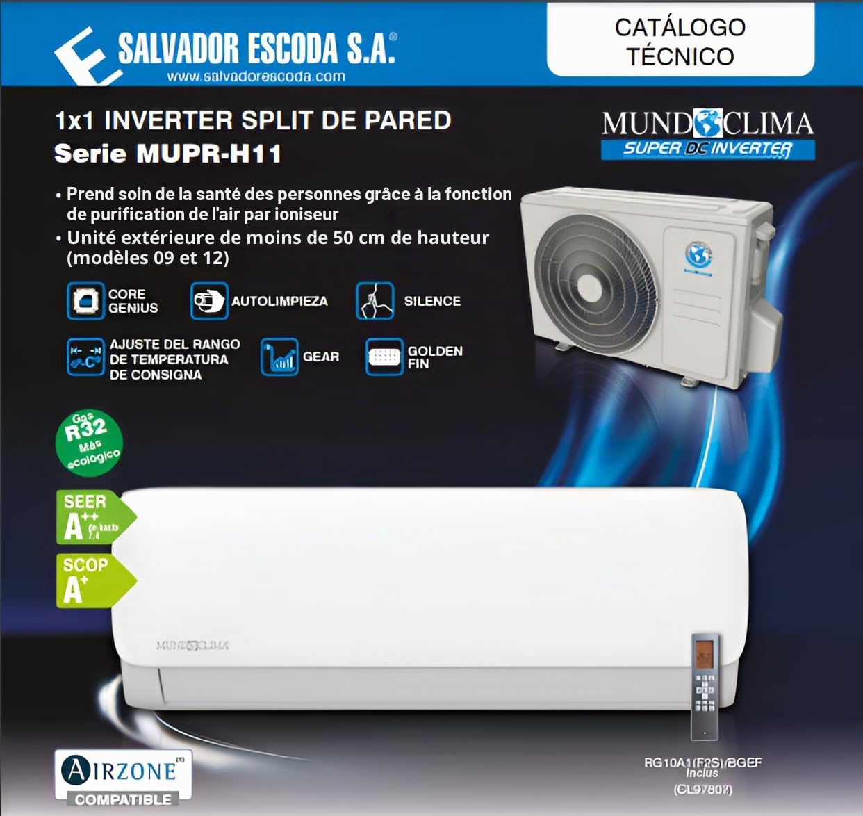 EFIMARKET - MUNDOCLIMA MUPR-12-H11 - Climatiseur 3500W
