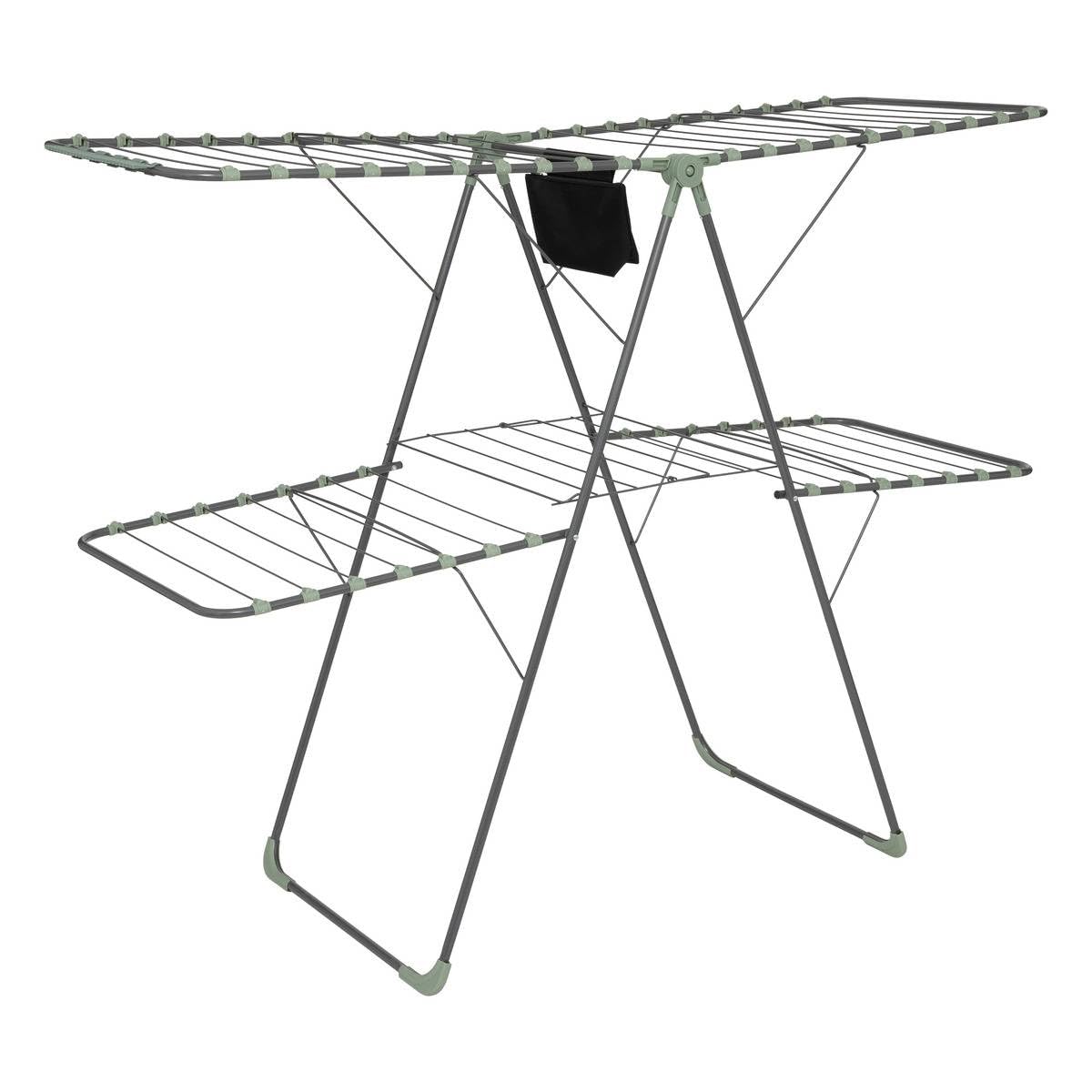 5 five simply smart 5five - Étendoir à Linge Pliant Pont Mojave - Séchoir 31 Mètres, L 160 x H 125 cm en Acier, Panier Inclus - pour Intérieur, Buanderie
