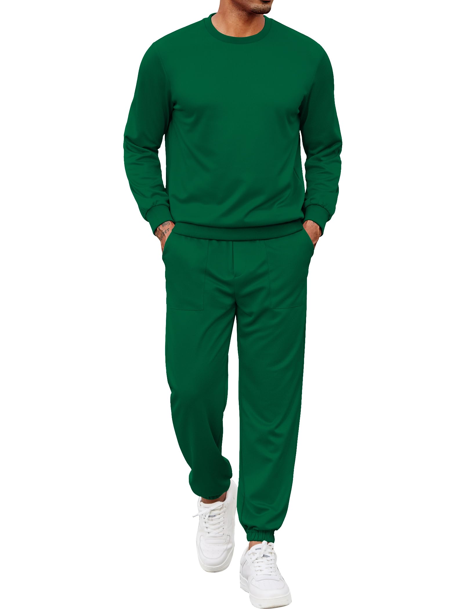 COOFANDY Tuta da uomo 2 pezzi tuta set manica lunga pullover tuta atletica per sport casual fitness jogging