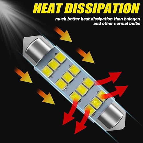 Miniatura 5 de 24 bombillas LED para automóvil, luces superbrillantes para interior de automóvil, kit de bombillas T10 de 1.220 in y 1.654 in, accesorios de