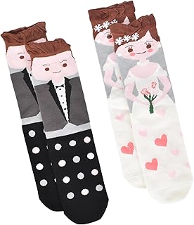 Cleminsta 2 Pairs of Bridal Socks and Groom Socks Wedding Set, Funny Cuddly Socks Wedding, Wedding Gifts, Wedding Socks, N...