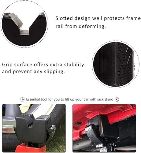 Miniatura 2 de Paquete de 2 adaptadores de goma para soporte de gato, protector de soldadura de riel ranurado de goma universal