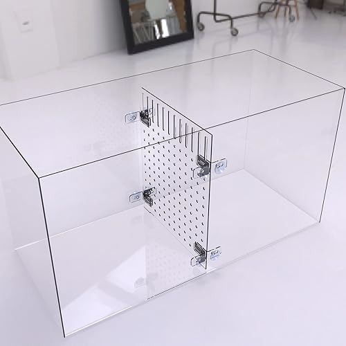 Miniatura 2 de Divisor acrílico para pecera, divisor de acuario con 8 ventosas, separador transparente para pecera, placa de aislamiento de placa de red, 9.84 x