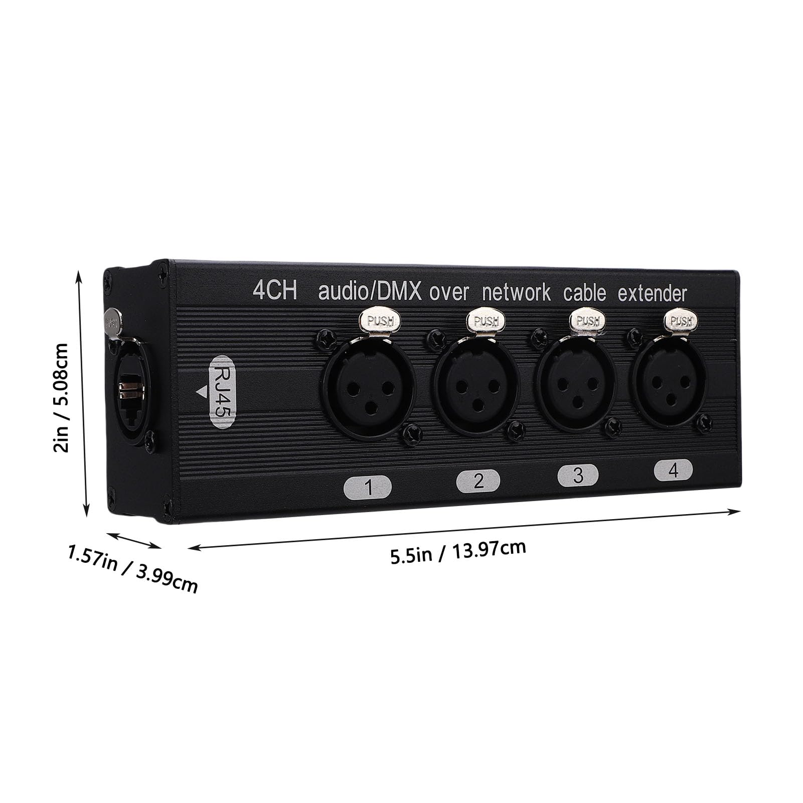 4-kanałowy przedłużacz Ethernet XLR na RJ45, 3-pinowy męski żeński rozdzielacz XLR dla kabla Cat5 Cat6 Cat7, multiplekser sygnału audio 4 na 4 wyjścia dla Stage Studio