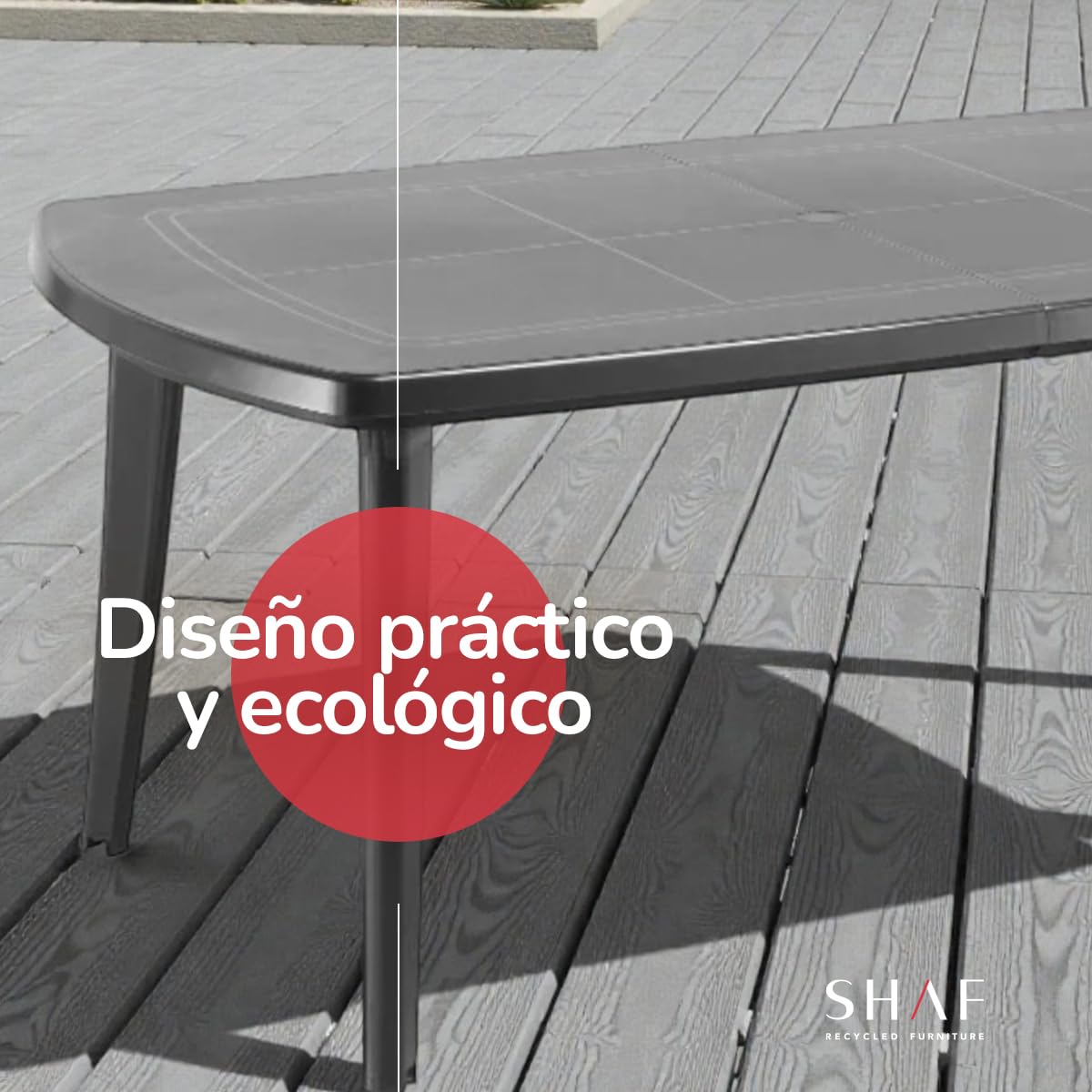 SP Berner Shaf - Atlantic | Mesa Jardin Extensible de Color Verde | Fabricado en España con Materiales Reciclados