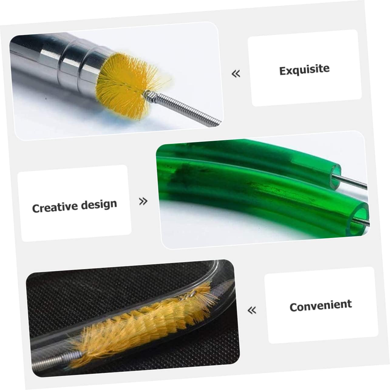BESPORTBLE 4 Sets Hose Cleaning Brush Foam Flexible Cleaner Tank Aquarium Cleaning Tools Gravel Cleaning Brush for Brush : Nylon Wire