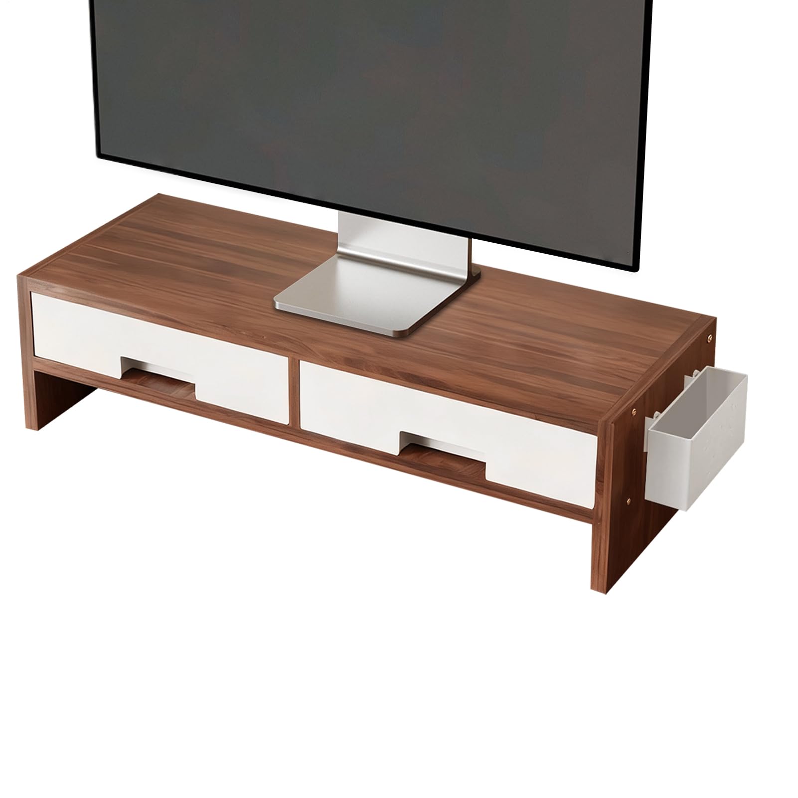 Organizador de doble cajón elevador para monitor