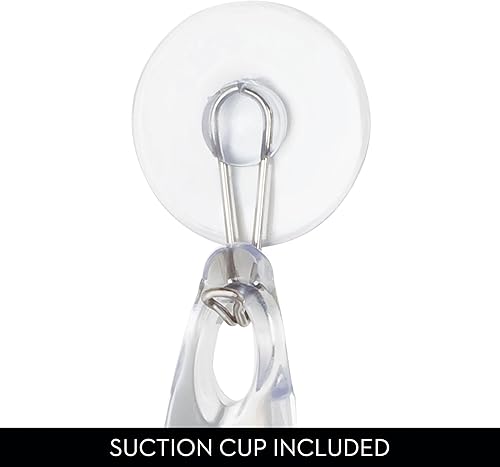 Miniatura 18 de iDesign - Escobilla de baño de plástico para vidrio con soporte de gancho de succión, 12 pulgadas, transparente