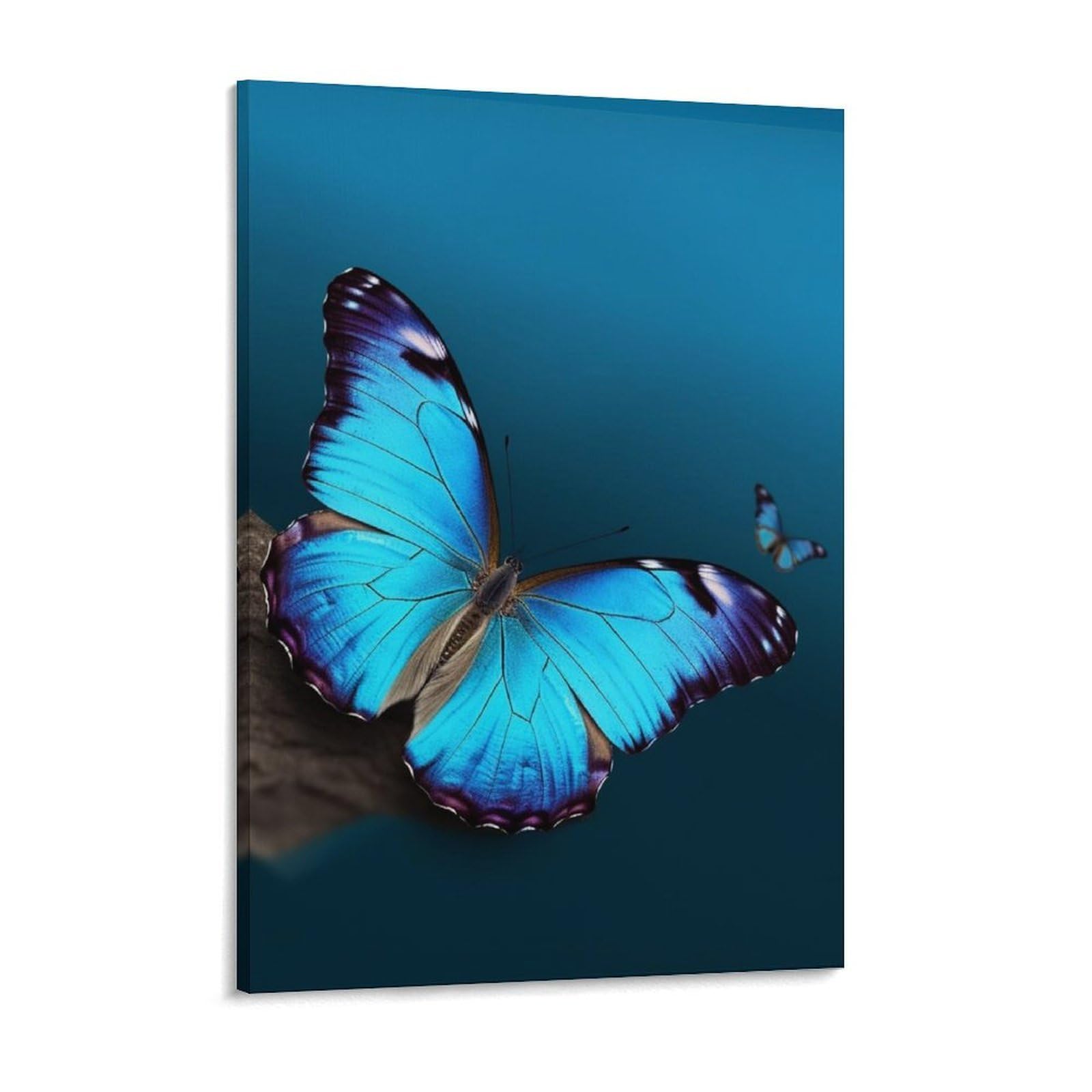 Beautiful Blue Butterfly Canvas Wall Art for Bedroom 12x16inch Canvas Prints Artwork for Walls Modern Picture Artwork Painting for Living Room Aesthetic Wall Paintings for Bathroom Kitchen Of
