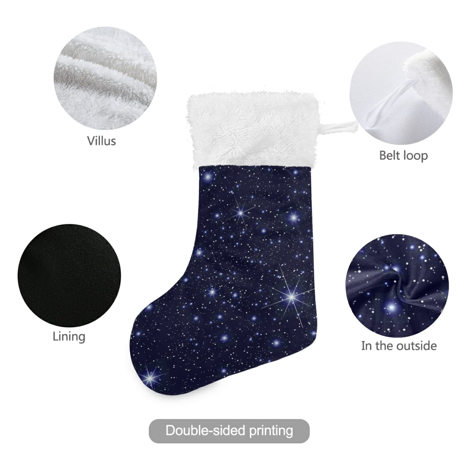 Art Galaxy Weihnachtsstrümpfe, weiß, Plüsch, Stulpe, Geschenk, Halter für Party, Urlaub, Dekoration, Ornamente (45,7 cm, 1 Stück)