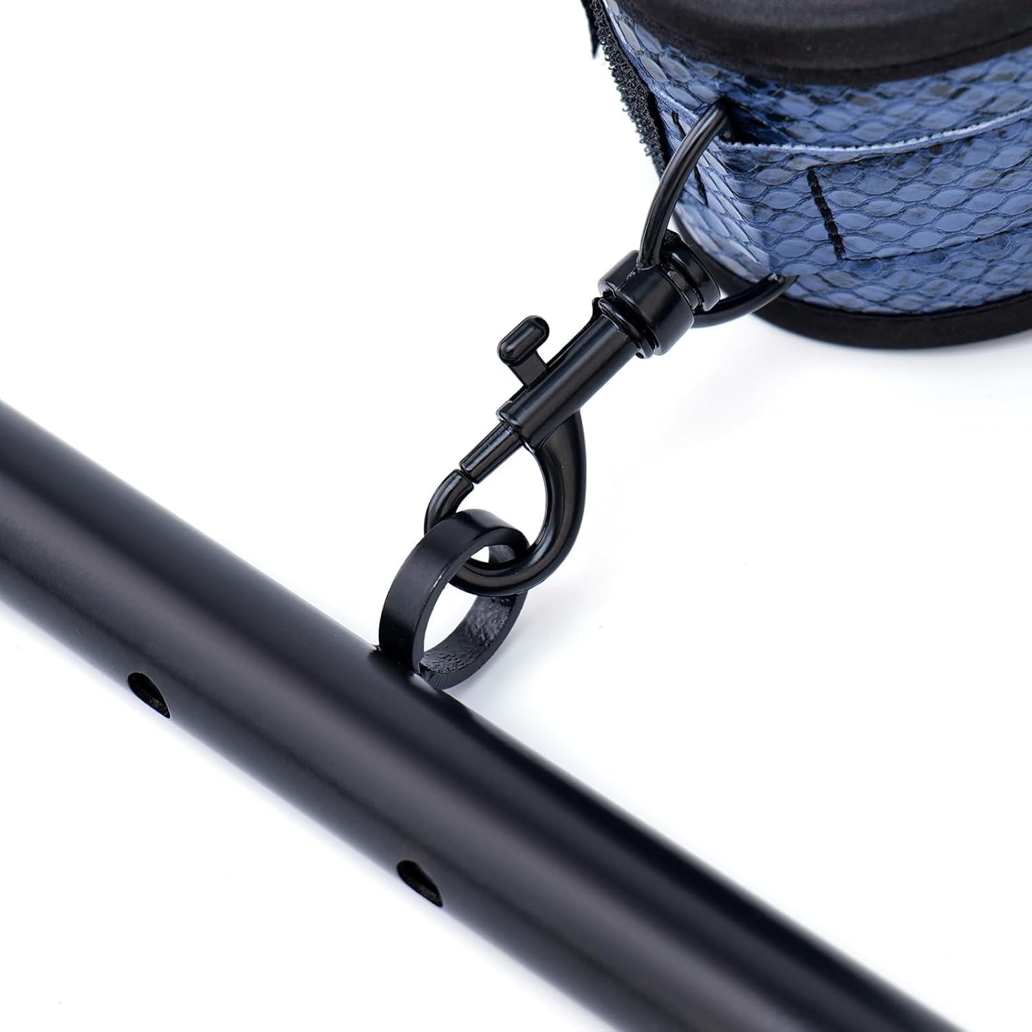 Spreader Bar Heavy Duty Stainless Steel Expandable Black Bar with 4pcs PU Blue Serpentine Furry Adjustable Straps,Sports Aid Training Fitness Gear Pilates Aid Kit, Home Restore Pilates Indoor Yoga Set