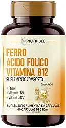 Ácido Fólico + Ferro + Vitamina B12-60 Cápsulas 500 MG