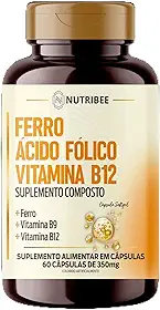 Ácido Fólico + Ferro + Vitamina B12-60 Cápsulas 500 MG