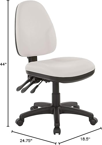 Miniatura 21 de Office Star - Silla ergonómica de oficina de doble función con respaldo acolchado ajustable y soporte lumbar integrado, sin brazos, tela de vino de