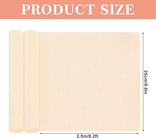 Miniatura 2 de Whaline 8 rollos de serpentinas de papel crepé de 65.6 pies de 9.8 x 98.4 in, 4 colores, serpentinas de fiesta, color marrón y naranja, rollo de