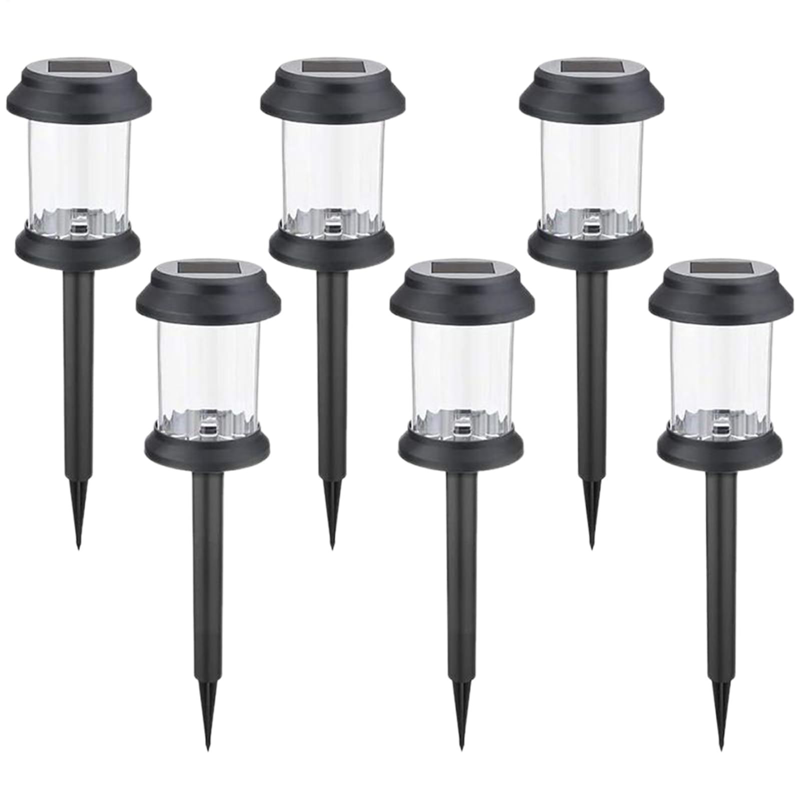 Lampes d'allée solaires étanches à LED, Lot de 6