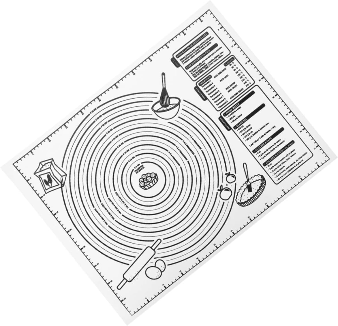 FUNOMOCYA Sheet Silicone Kneading Pad Silicone Pastry Mat Rolling Mat for Dough Pastry Mats for Rolling Dough Baking Supplies Dough Rolling Mat Countertop Mat Pie Round