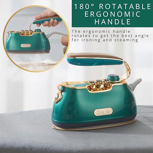 Miniatura 7 de SALAV IS-900A - Vaporizador de ropa de mano retro + plancha, placa de vapor de cerámica, 1000 vatios de vapor, elimina las arrugas en la ropa