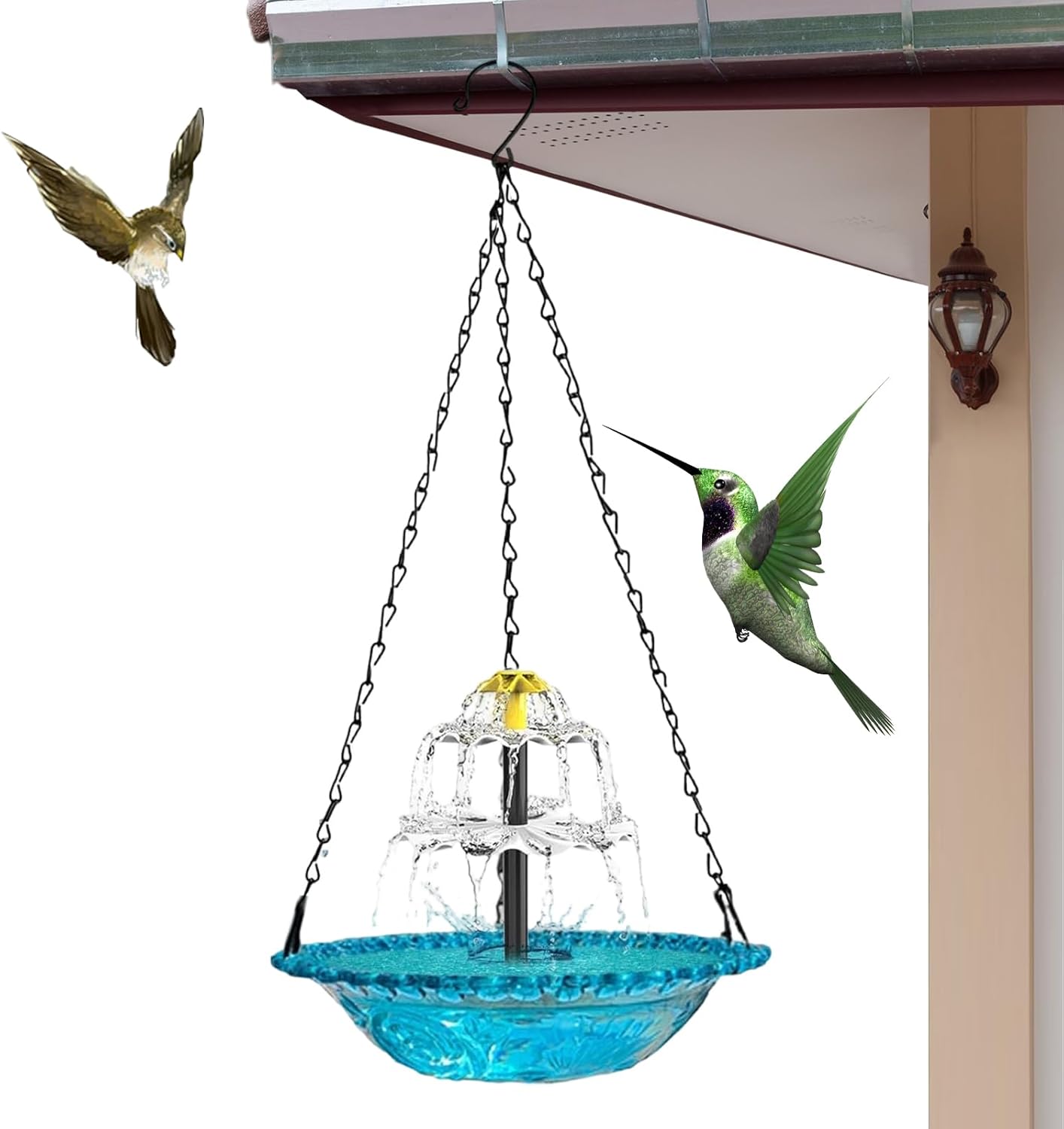 Bird Bath with Solar Fountain - Garden Water Fountain Birdbath,Solar Powered Hummingbird Birdbath | for Outdoor Garden Yard Backyard Patio