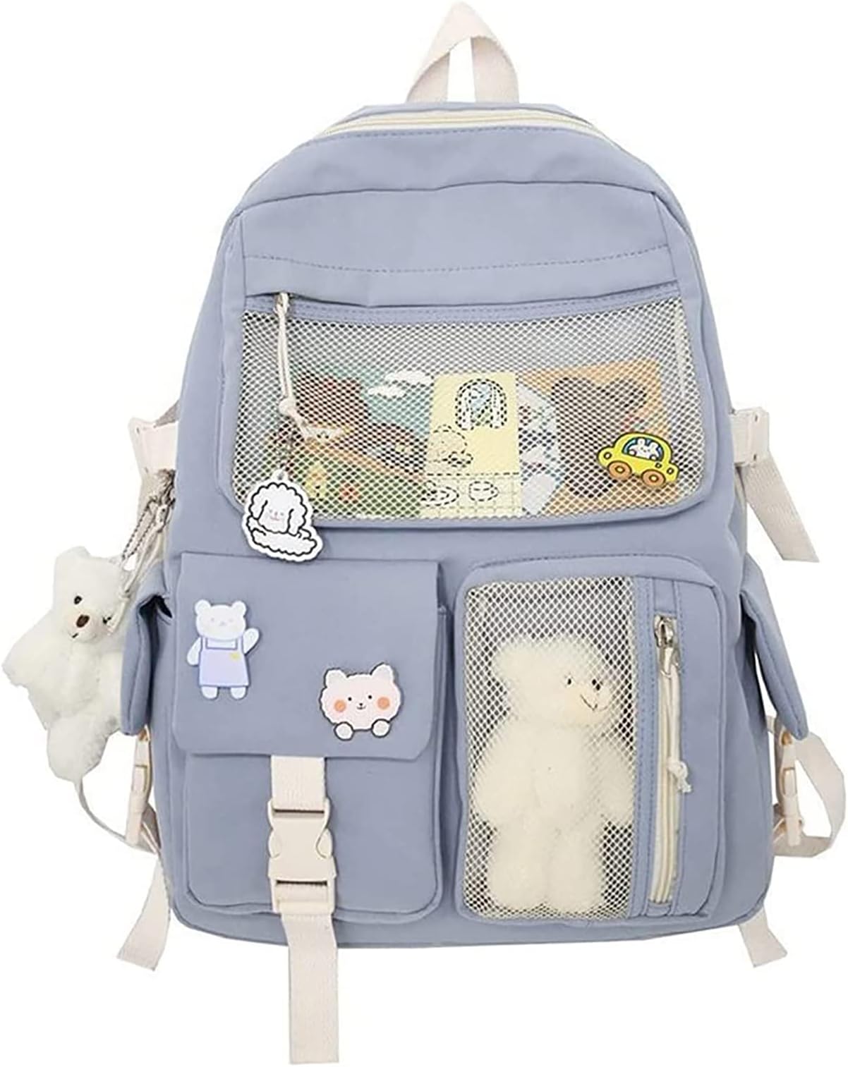 ThanpsKawaii Backpack with Cute Pin and Accessories Cute Kawaii Backpack for School Bag Kawaii Girl Backpack