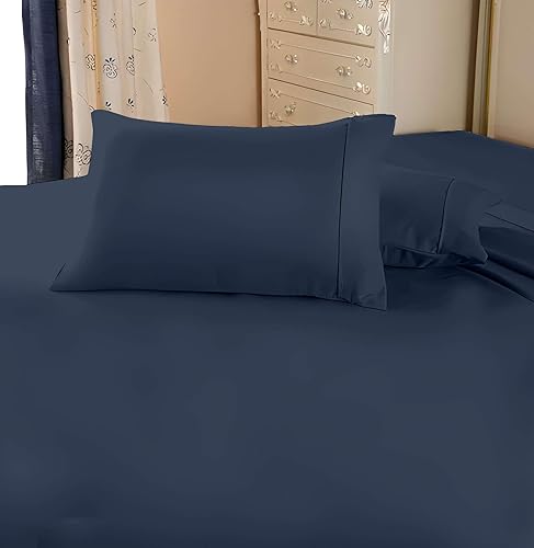 Miniatura 2 de SlumberWell Juego de sábanas de algodón de 4 piezas para cama tamaño King, suaves y transpirables, con bolsillo profundo para colchón de 12