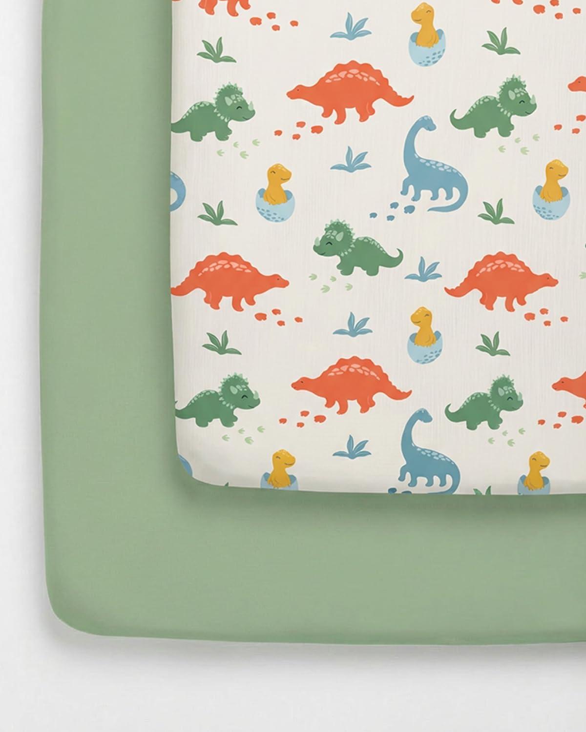 2-Pack Pack N Play Sheets - Playard Mattress Sheets - 38 x 26in, Dino Land